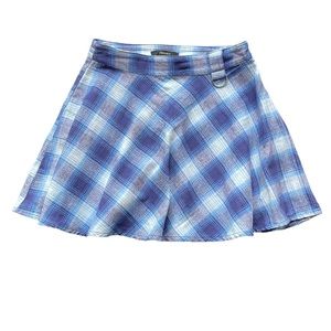 FOREVER 21 Blue plaid Swing Mini Skirt Sz S